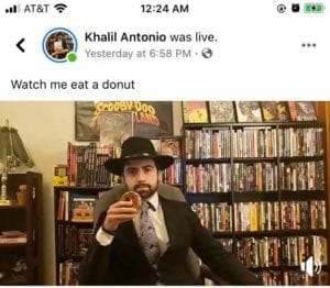 Davenport's Khalil Hacker Eats Donuts Live On Facebook