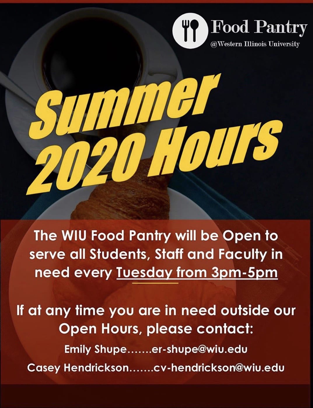 Western Illinois University Food Pantry Announces Summer Hours Quad