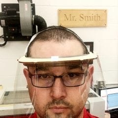 Engineering Instructors Create Face Shields for Davenport Schools