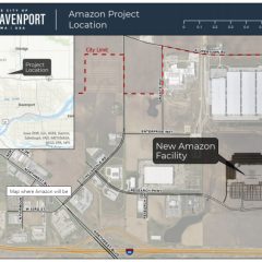 Amazon plans to build a new 640,000-square-foot fulfillment center in northwest Davenport, at Eastern Iowa Industrial Center.