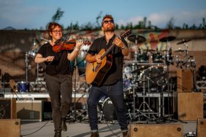 The Jon Stickley Trio performing at the 2019 Dawn and On Music Festival.