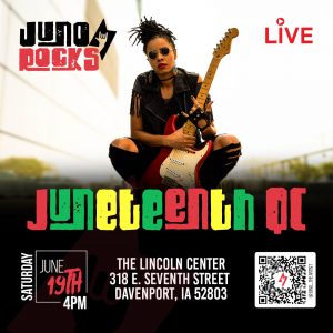 Rock Island High alum JUNO the Artist performed at the Juneteenth Festival at the Lincoln Center, Davenport, on June 19, 2021.