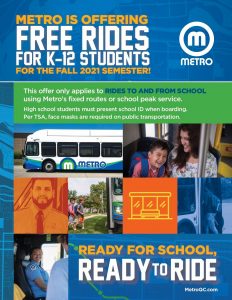 Metro Offering FREE Bus Rides For K-12 Students This Fall!