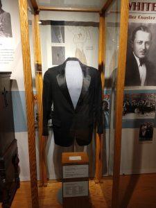 Bix's 1920s tuxedo jacket was installed this week at the Bix Beiderbecke Museum in downtown Davenport.