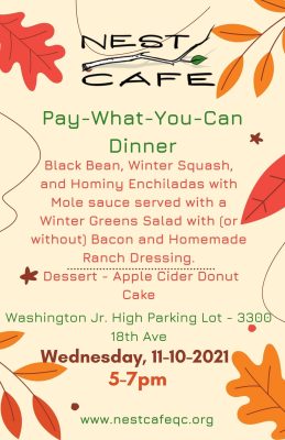 Nest Cafe Pay-What-You-Can Cafe, Coming To Rock Island TONIGHT