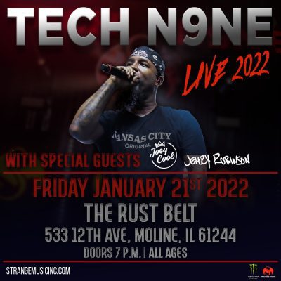 Tech N9Ne Coming To East Moline's Rust Belt Friday Night
