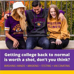 Western Illinois University Spring '22 Vaccine Clinics (Including Boosters), Testing, KN95 Masks Available