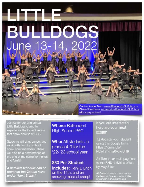 Iowa Show Choir Little Bulldog Show Choir Camp Coming Up This Week
