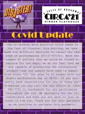 Covid Hits Circa ‘21, Performances Canceled through August 2