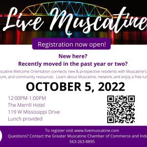 Registration is open for October 5th Live Muscatine Orientation