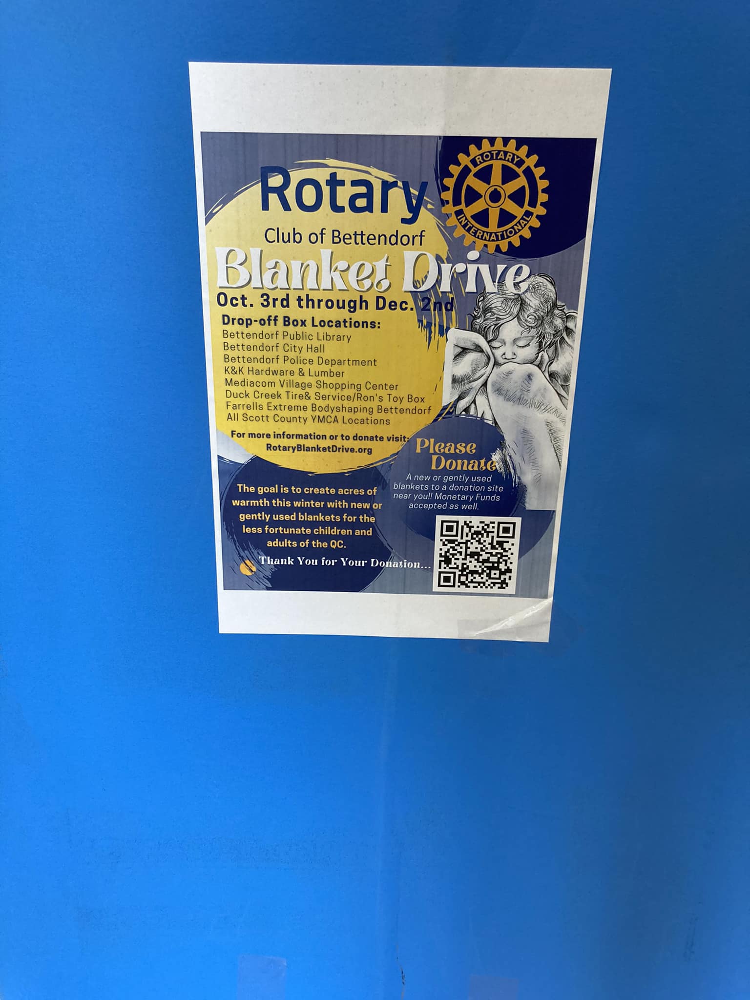 Bettendorf Rotary Sponsoring Blanket Drive For The Homeless Through