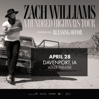 Zach Williams Coming To Davenport's Adler Theatre In April