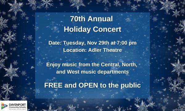 Davenport Community Schools Annual Holiday Concert Is TONIGHT!