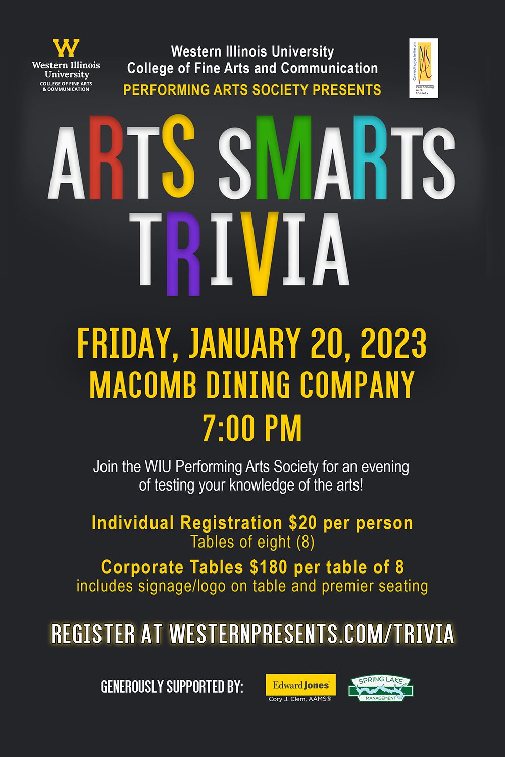Western Illinois University Holding Arts Smarts Trivia Competition