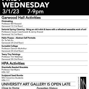 First Wednesday Art Event TONIGHT at Western Illinois University