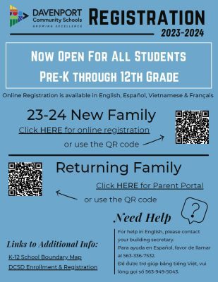 Davenport Community School District Registration Open For 2023-24 School Year