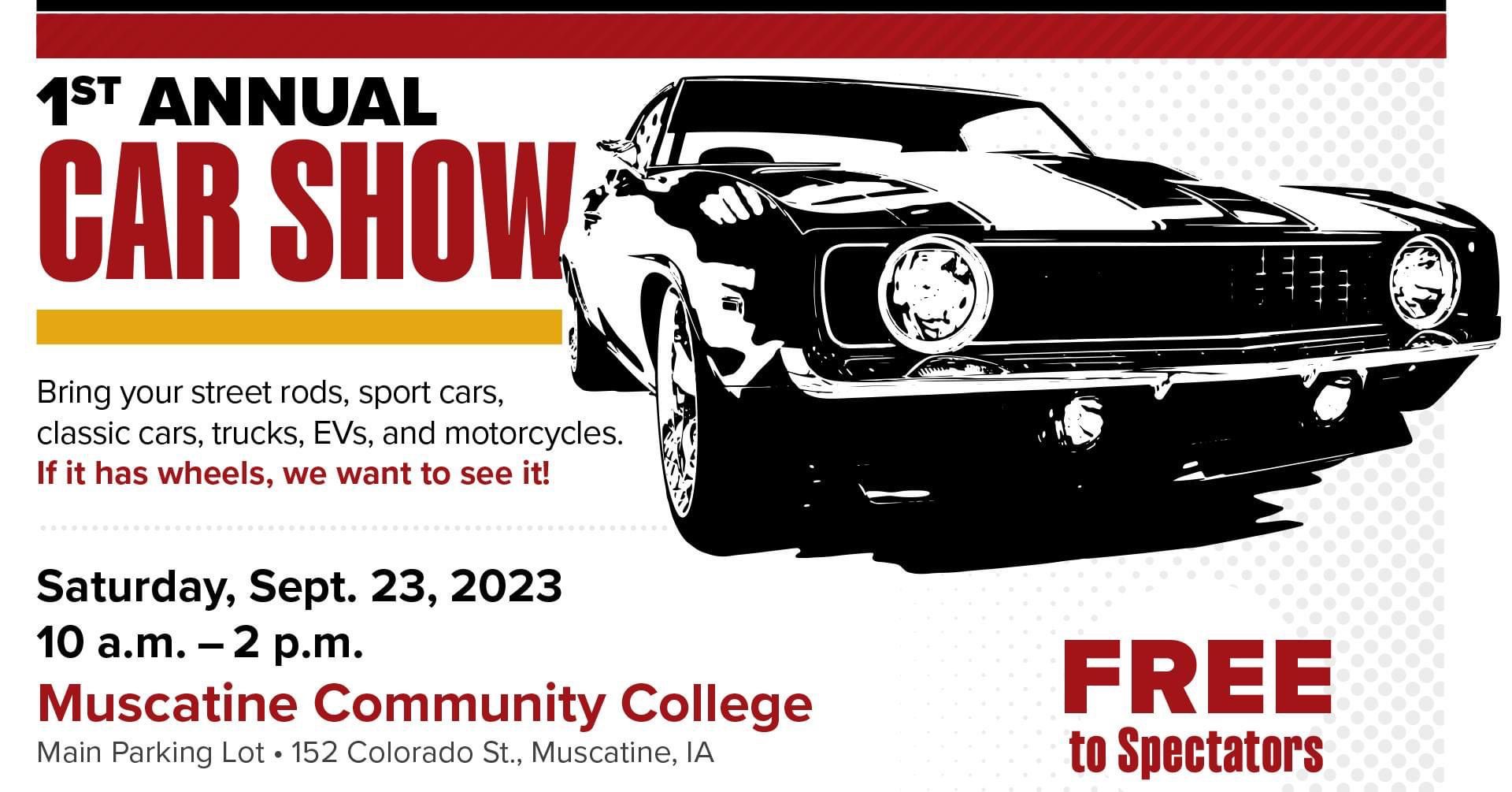 Muscatine Community College’s 1st Car Show Coming September 23! Quad