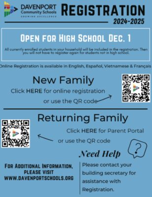 Davenport Community School District Online Registration Begins This Week