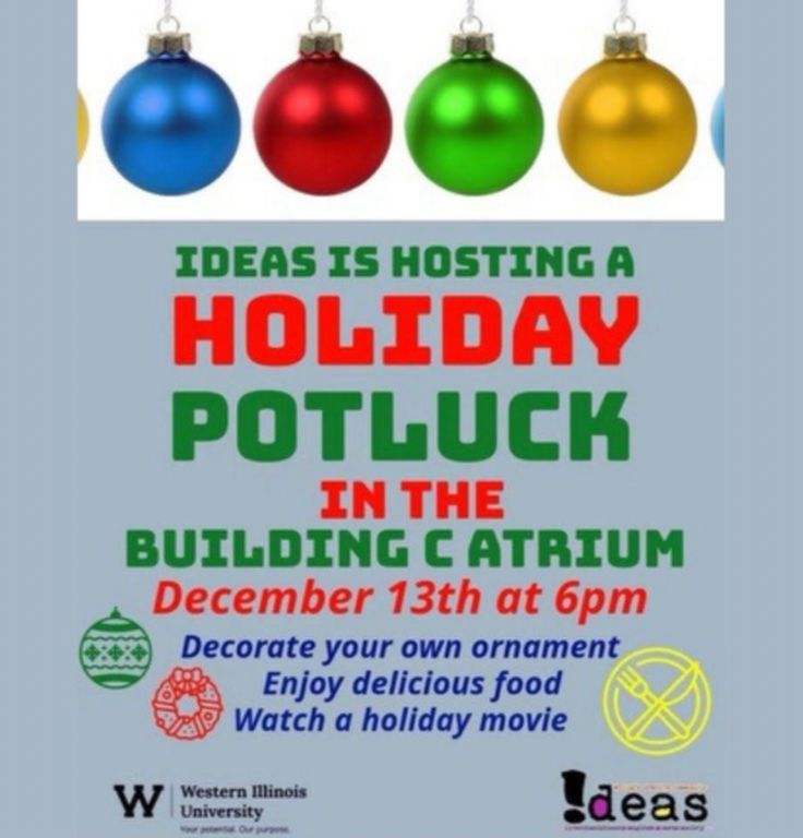 Western Illinois University QuadCities IDEAS to Host Holiday Potluck