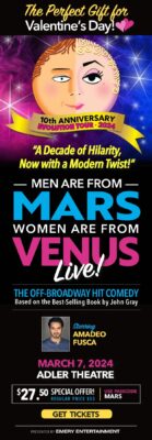 Davenport's Adler Theatre Hosts Men Are From Mars Women Are From Venus Tonight