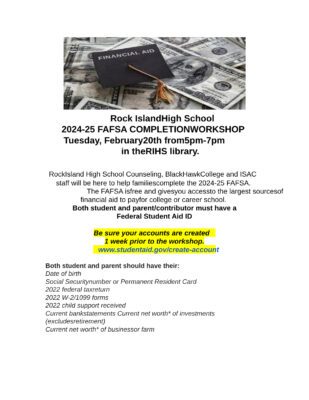 Rock Island High School Hosting FAFSA Workshop Night