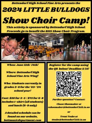 Registration Open For Bettendorf Little Bulldog Show Choir Camp