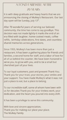 Rock Island's Mulkey's Closing Forever